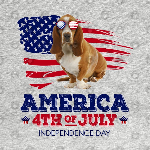 Basset Hound Flag USA - America 4th Of July Independence Day by bunnierosoff21835